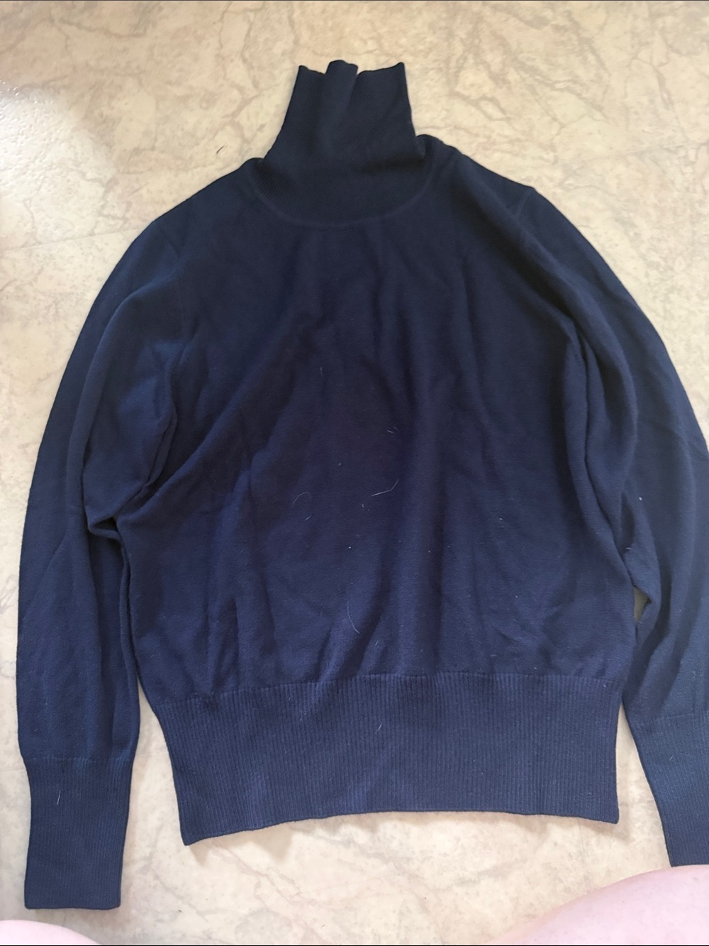 Women's Navy Turtleneck Sweater - Classic Slim Fit